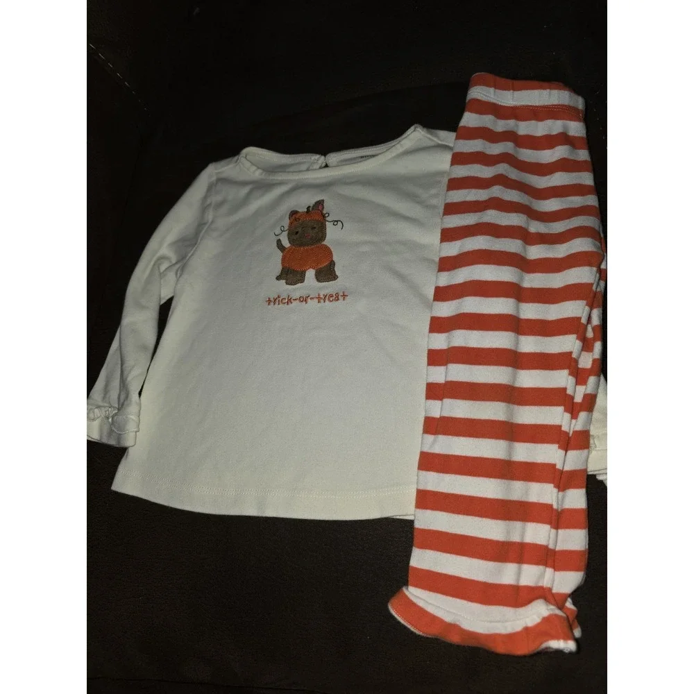Gymboree fall autumn Halloween trick or treat cat top leggings pumpkin 2t